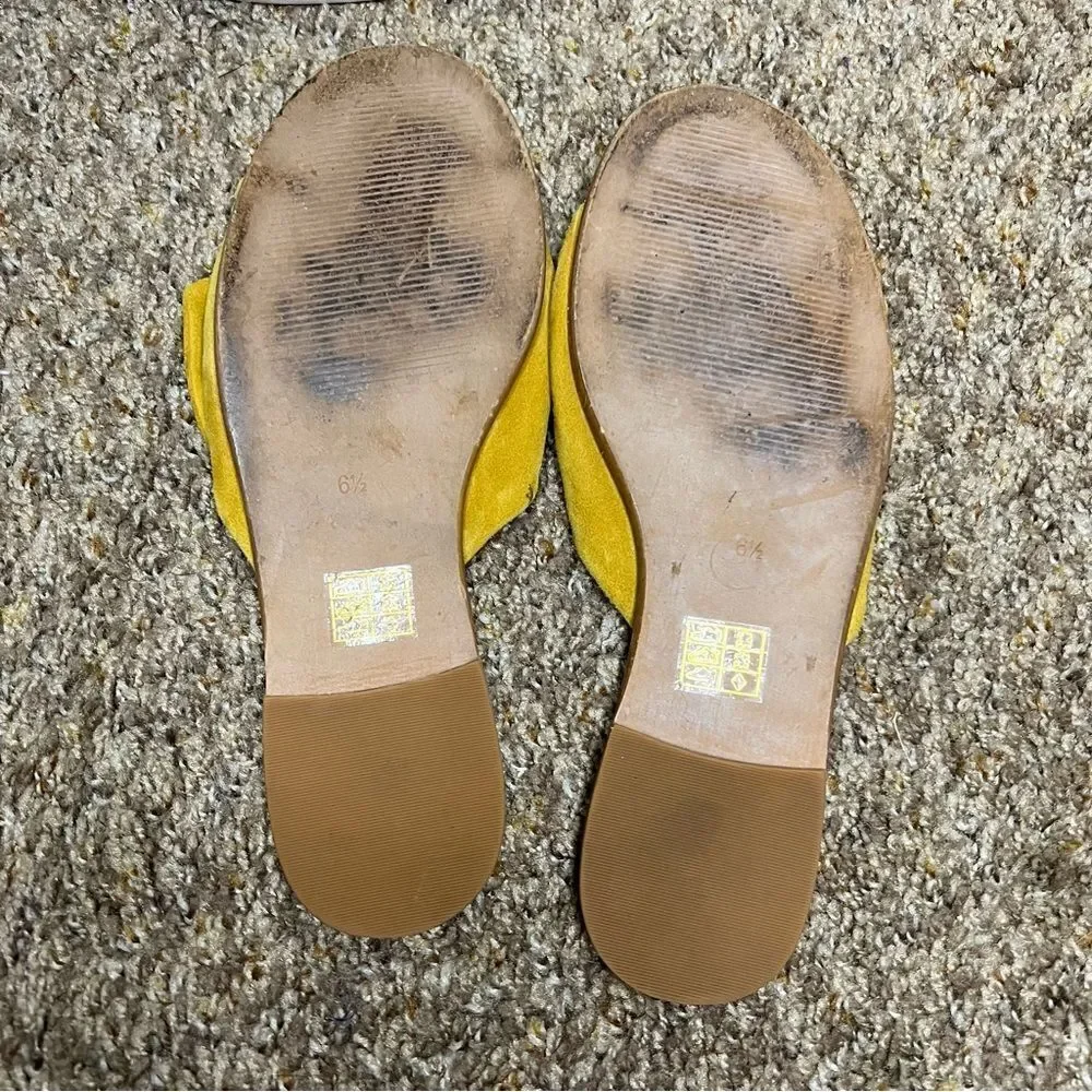 Madewell Nadia Half‎ Bow Slide Sandals Yellow Size 6.5